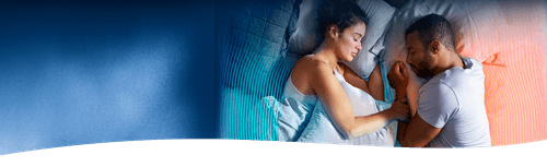 Woman and Man sleeping on an active breeze mattress