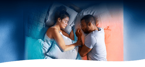 Woman and Man sleeping on an active breeze mattress